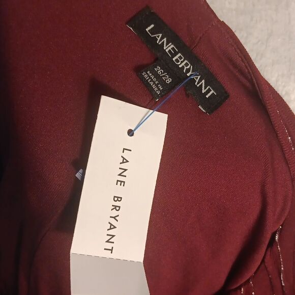 Lane Bryant Elegant Burgandy Silver Shimmer Sleeveless Dress - Picture 8 of 9